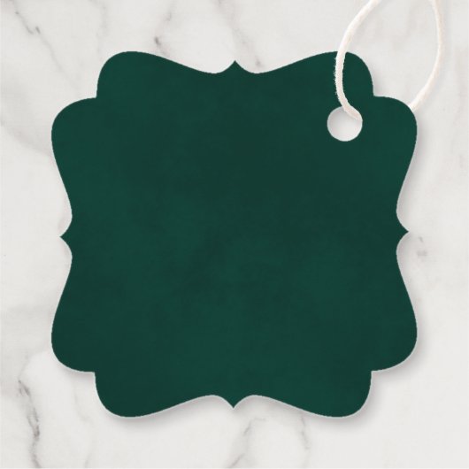 Smaragd Groene Rozen Elegant Bruiloft Dank u Bedankjes Labels (Achterkant)