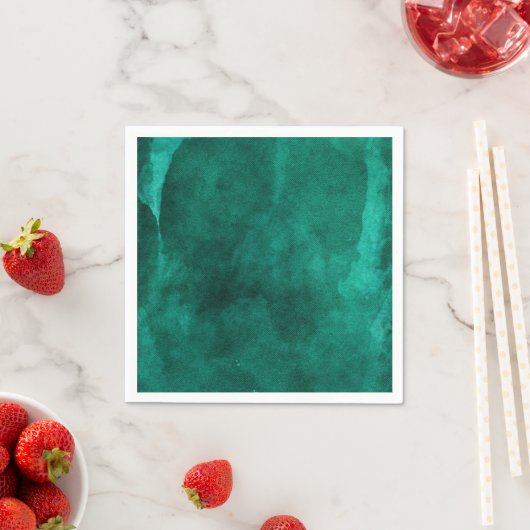 Smaragd Groene Waterverf Elegant Modern Bruiloft Servet (Insitu)