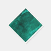 Smaragd Groene Waterverf Elegant Modern Bruiloft Servet (Hoek)