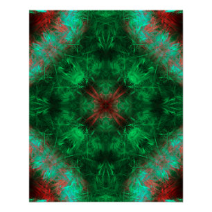Smaragd Heilig Geometrische Fractale Kunst Perfect Poster