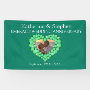 Smaragd Huwelijksverjaardag groene banner