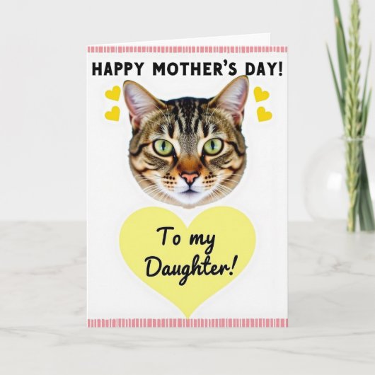 Smaragd Kat Moederdag Kaart (Voorkant)