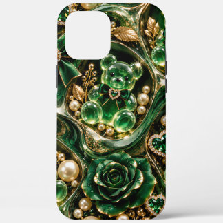Smaragd kauwbeertjes met parels iphone hoesje