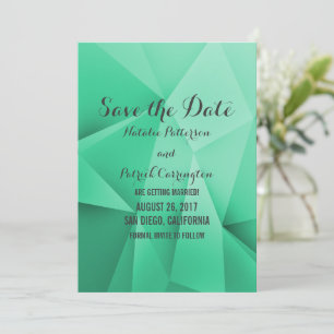 Smaragd Kleurtinten Save the Date Uitnodiging