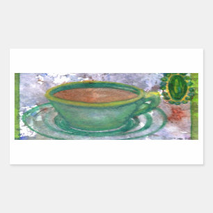 Smaragd Koffie Cricket Diane Koffie Kunst Rechthoekige Sticker