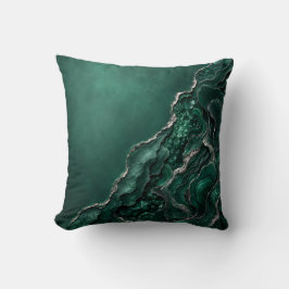 Smaragd Malachiet Geode Abstracte Kunst | Luxe Cad Kussen