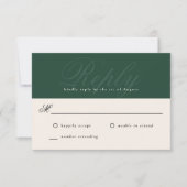 Smaragd Modern Elegant Minimaal Monogram RSVP (Voorkant)
