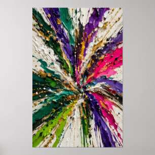 Smaragd Paars Goud Steruitbarsting Abstracte Kunst Poster