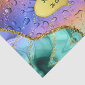 Smaragd Paarse Pauw Waterdruppels Gepersonaliseerd Tissuepapier (Detail)