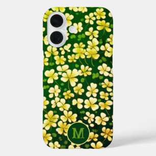 Smaragd Shamrock Tapestry: Donkergroen Delight iPhone 16 Hoesje