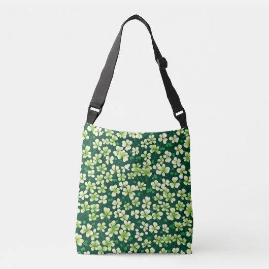 Smaragd Shamrock Tapestry: Donkergroen Delight Crossbody Tas (Voorkant)