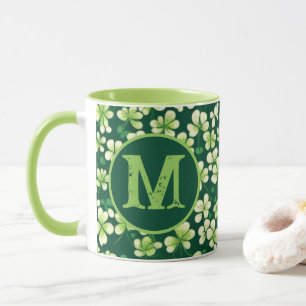 Smaragd Shamrock Tapestry: Donkergroen Delight Mok