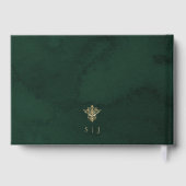 Smaragd Sieraad Victoriaanse Groene en Gouden Trou Gastenboek (Achterkant)