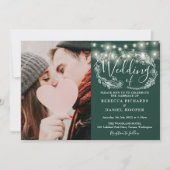 Smaragd String Lights Foto Alles In Een Bruiloft Kaart (Voorkant)