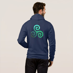 Smaragd triskele Oude Keltische symbool Marine bla Hoodie