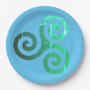 Smaragd triskele oude Keltische symbool Papieren Bordje