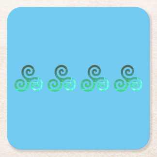 Smaragd triskele oude Keltische symbool Vierkante Kartonnen Onderzetter