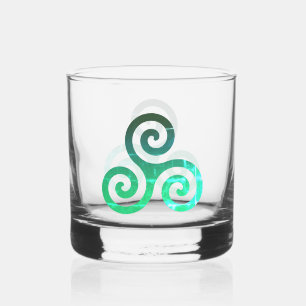 Smaragd triskele oude Keltische symbool Whisky Glas
