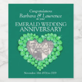 Smaragd trouwdag aangepaste wijnlabels wijn etiket (Enkel label)
