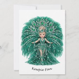 Smaragd Veren Kewpie Waaierskaart Kaart