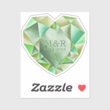 Smaragd Waterverf Hart 55e Huwelijksjubileum