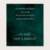 Smaragd waterverf Monogram Naam Visitekaartjes (Buitenkant ongevouwen)