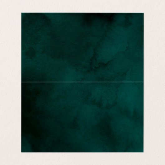 Smaragd waterverf Monogram Naam Visitekaartjes (Binnenkant ongevouwen)