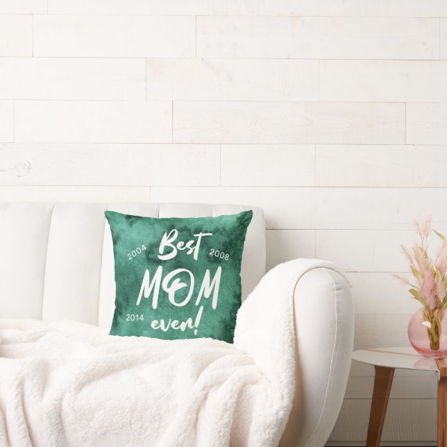 Smaragd Waterverf Splash Beste Moeder Moederdag Kussen (Bank)