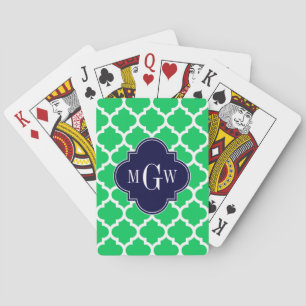 Smaragd Witte Marokkaanse #5 Marine 3 Initiele Mon Pokerkaarten