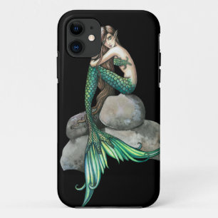 Smaragd Zeemeermin Fantasy Kunst iPhone 11 Hoesje
