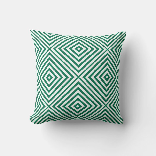 Smaragden Diamant Chevron Kussen (Voorkant)