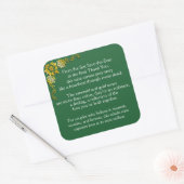 Smaragden einde vierkante sticker (Envelop)