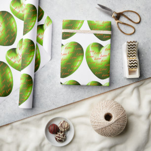 Smaragden Hart Vervuld Met Liefde Cadeaupapier