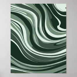 Smaragdgolven abstract ontwerp poster