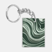 Smaragdgolven abstract ontwerp sleutelhanger (Voorkant Links)