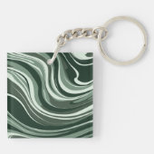 Smaragdgolven abstract ontwerp sleutelhanger (Achterkant)