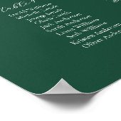 Smaragdgroen 12 tafel Zitkaarten Poster (Hoek)
