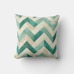 Smaragdgroen Abstract Chevron Waterverf Kussen