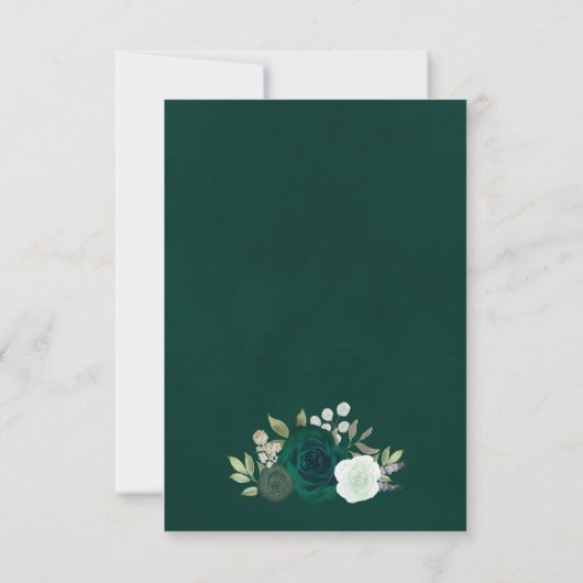 Smaragdgroen Bloemen Elegante Boho Trouwkalender Save The Date (Achterkant)