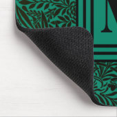 Smaragdgroen botanisch gebladerte monogram muismat (Hoek)