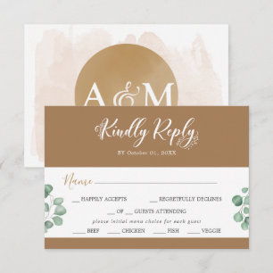 Smaragdgroen Coördinaat Menu Keuze RSVP-kaart