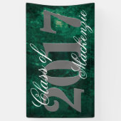 Smaragdgroen | Deep Jade Velvet Grunge Jewel Tone Spandoek (Verticaal)