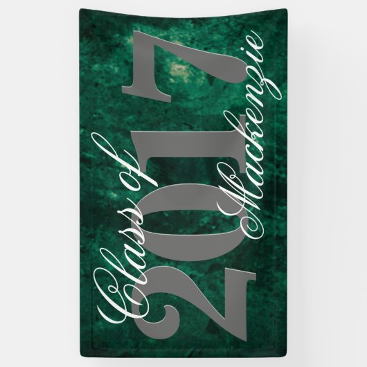 Smaragdgroen | Deep Jade Velvet Grunge Jewel Tone Spandoek (Verticaal)