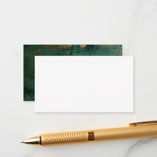 Smaragdgroen Elegant Blank Informatiekaartje (Voorkant / Achterkant in situ)