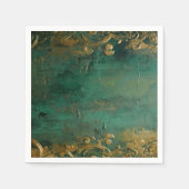 Smaragdgroen Elegant Bruiloft Servet (Voorkant)