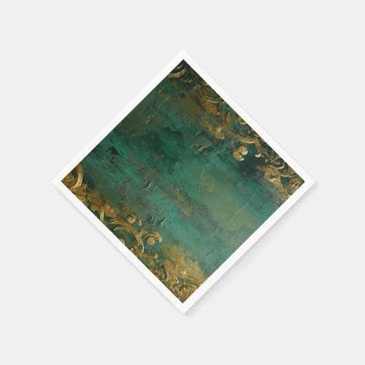 Smaragdgroen Elegant Bruiloft Servet (Hoek)