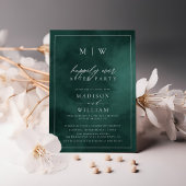 Smaragdgroen Elegant Elopement Bruiloft Kaart