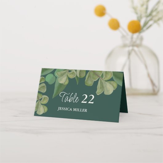 Smaragdgroen Elegant rustiek groen blad weelderig (Voorkant)