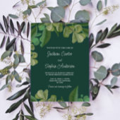 Smaragdgroen Elegant rustiek groen blad weelderig Kaart