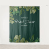Smaragdgroen Elegant rustiek groen blad weelderig Wandkleed (Voorkant)